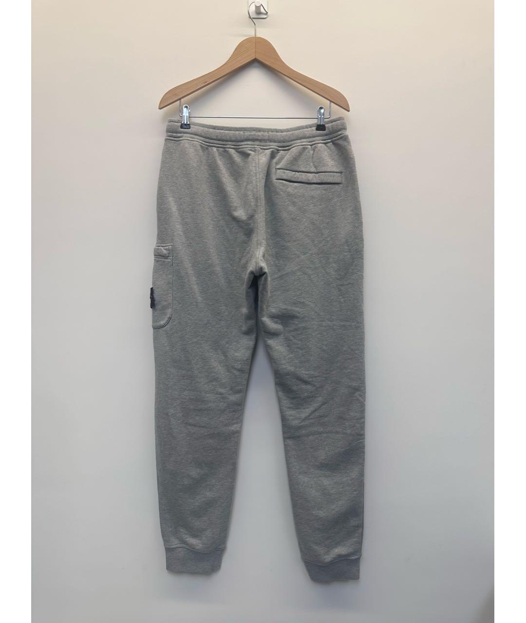 STONE ISLAND Серые хлопковые повседневные брюки, фото 3
