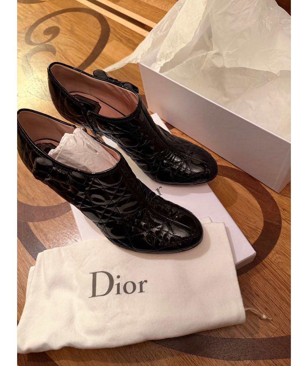 CHRISTIAN DIOR Черные кожаные ботильоны, фото 5