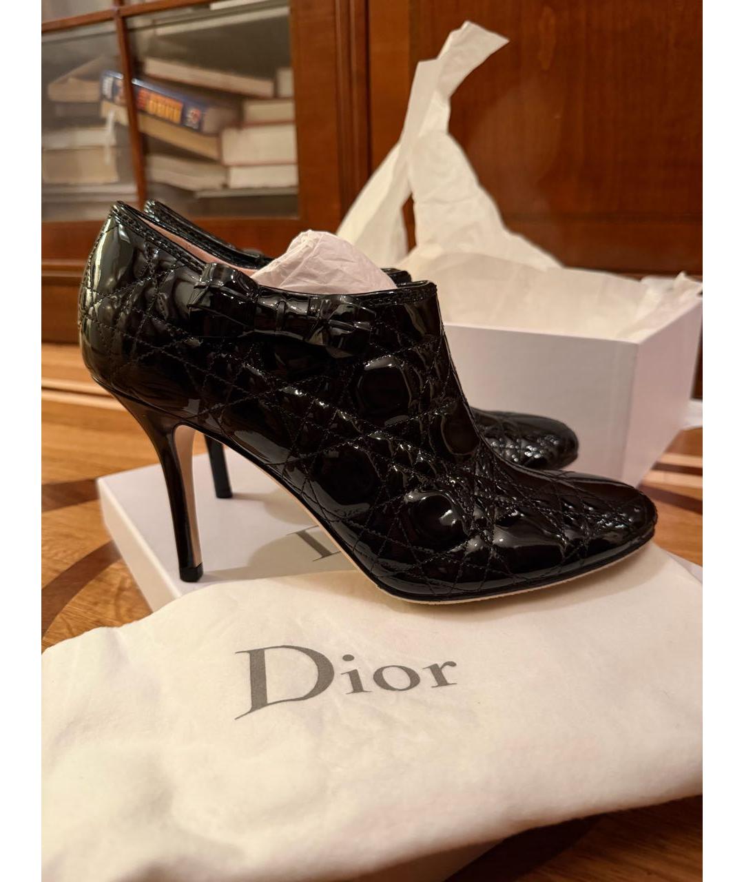 CHRISTIAN DIOR Черные кожаные ботильоны, фото 7