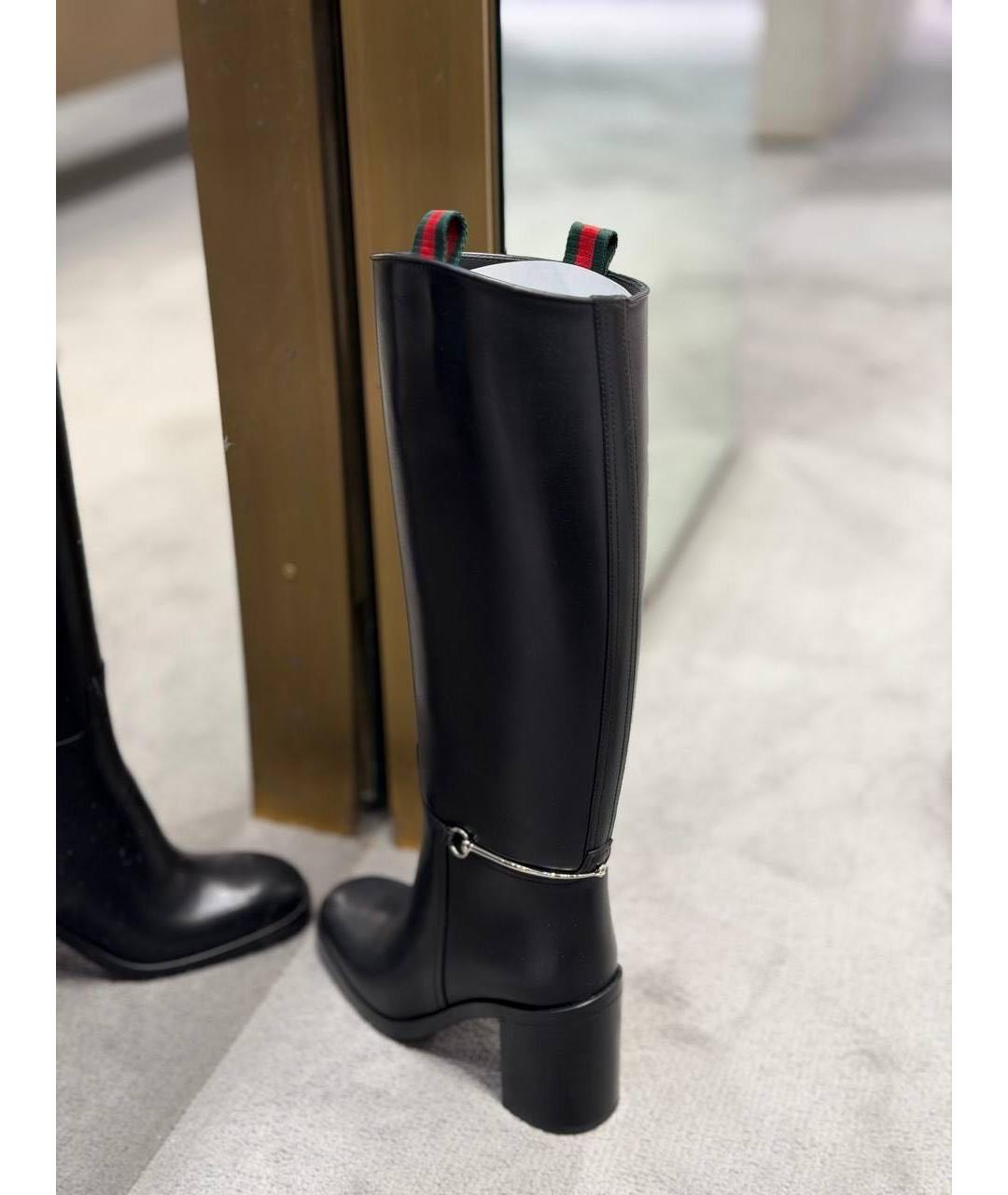 GUCCI Черные кожаные сапоги, фото 2