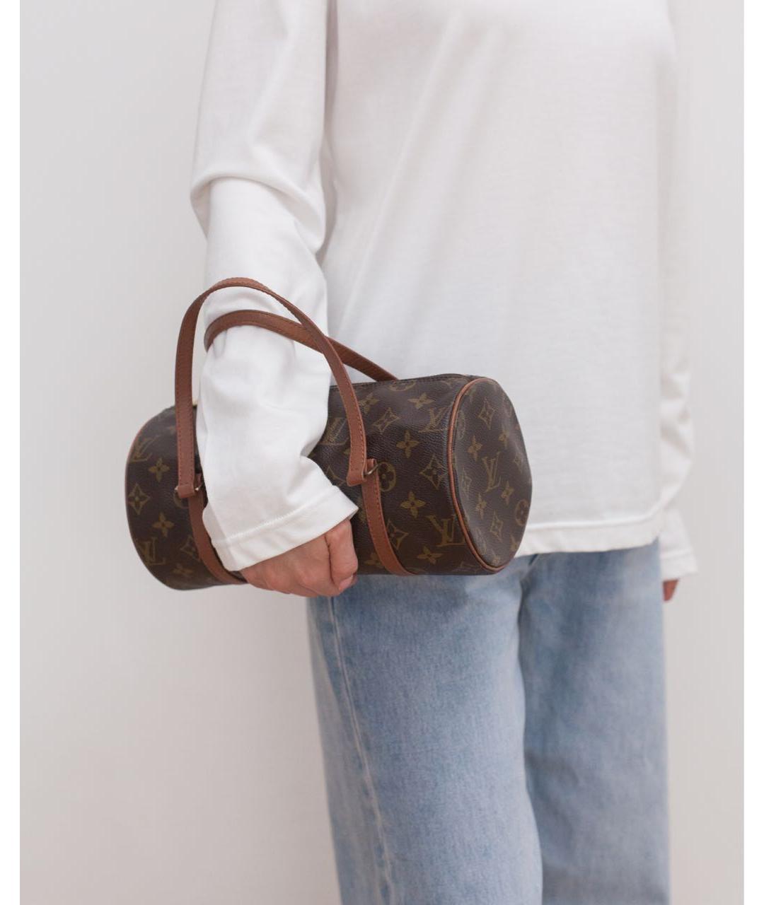 LOUIS VUITTON Коричневая сумка с короткими ручками из канвы, фото 5