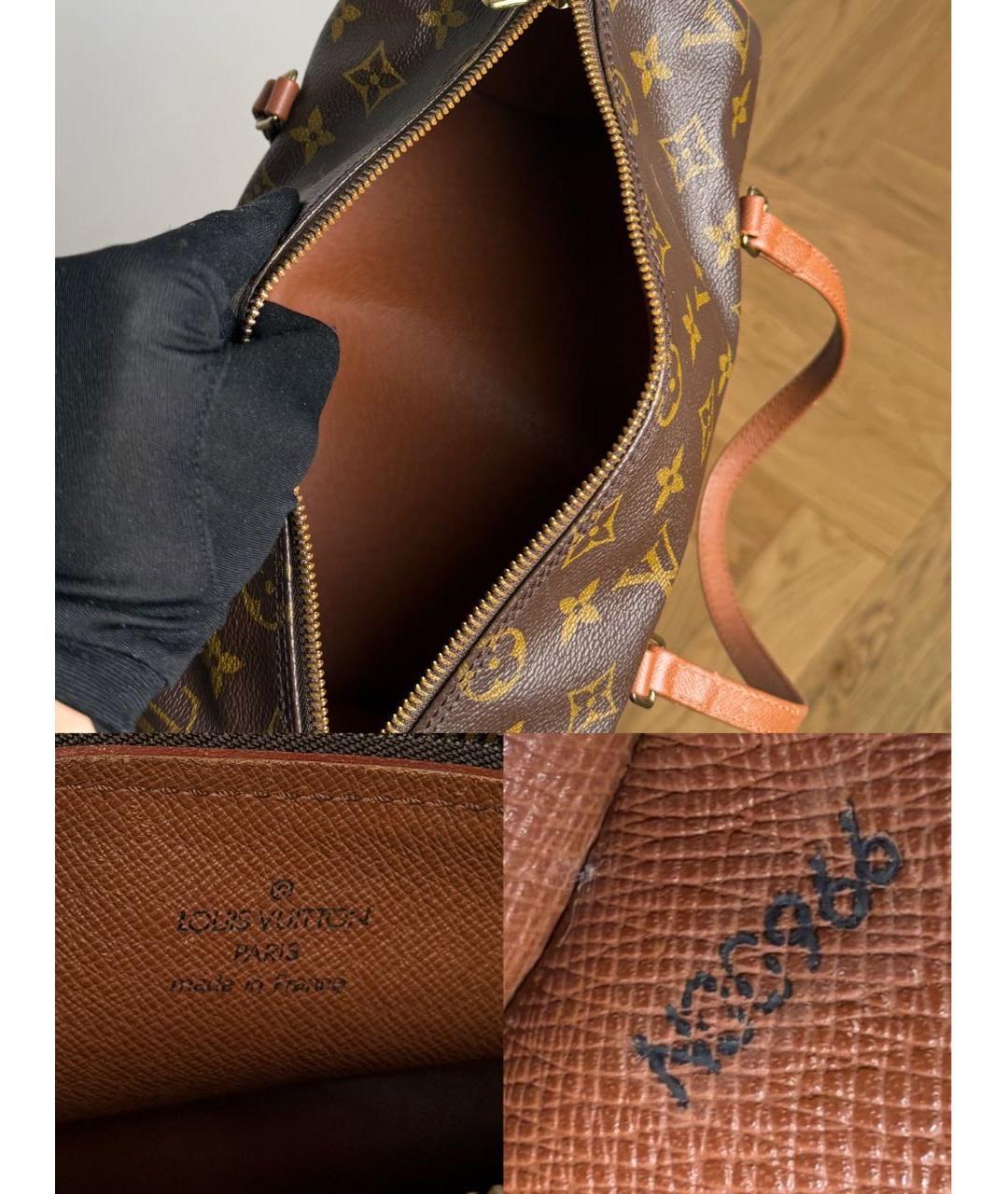 LOUIS VUITTON Коричневая сумка с короткими ручками из канвы, фото 8