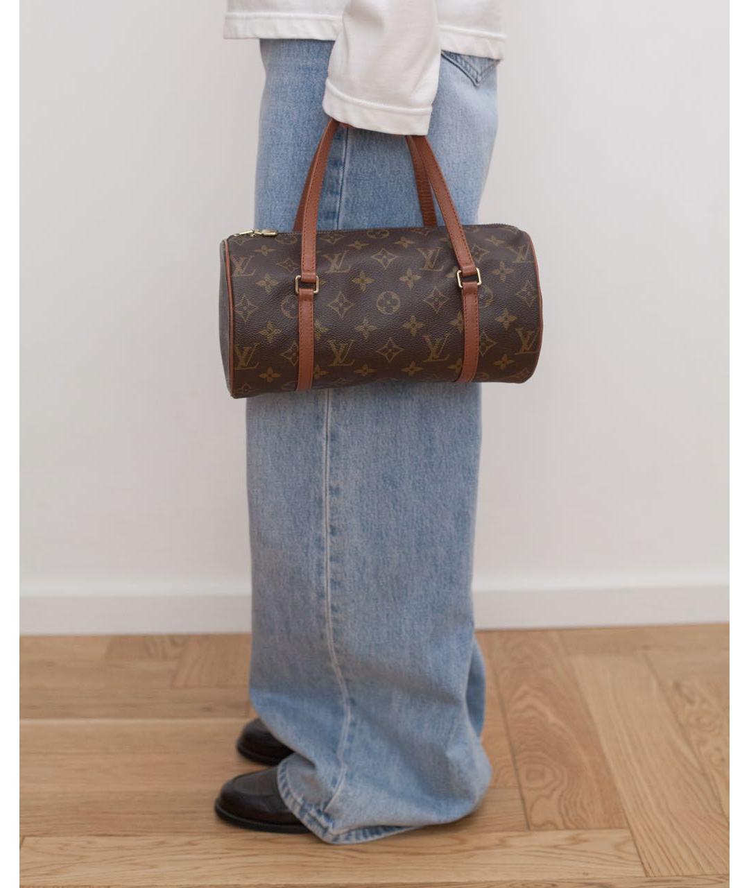 LOUIS VUITTON Коричневая сумка с короткими ручками из канвы, фото 4