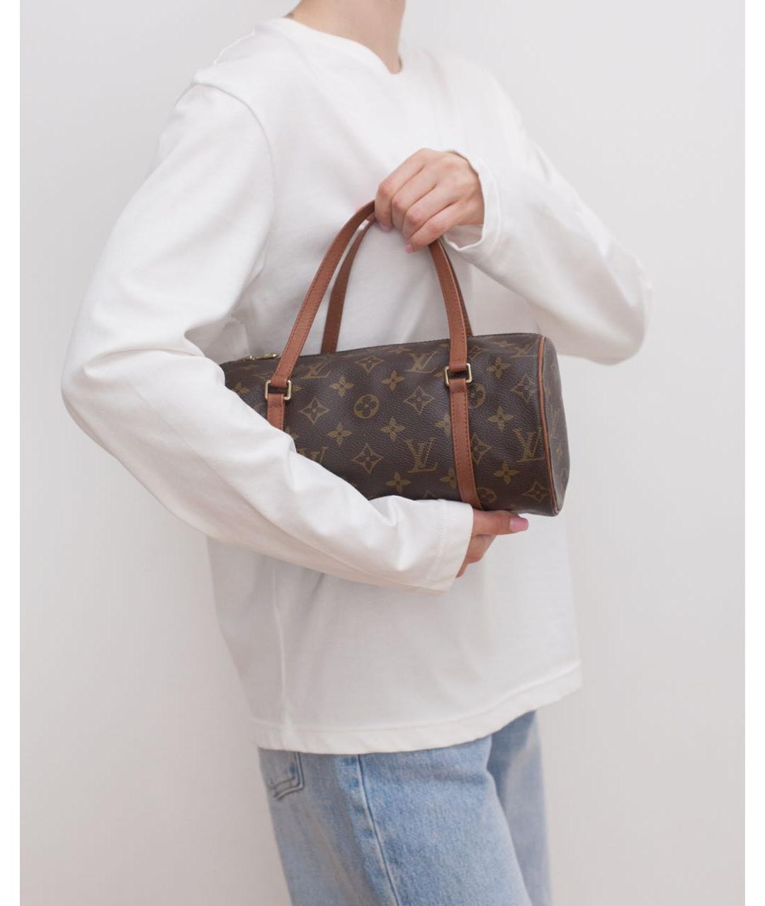LOUIS VUITTON Коричневая сумка с короткими ручками из канвы, фото 3