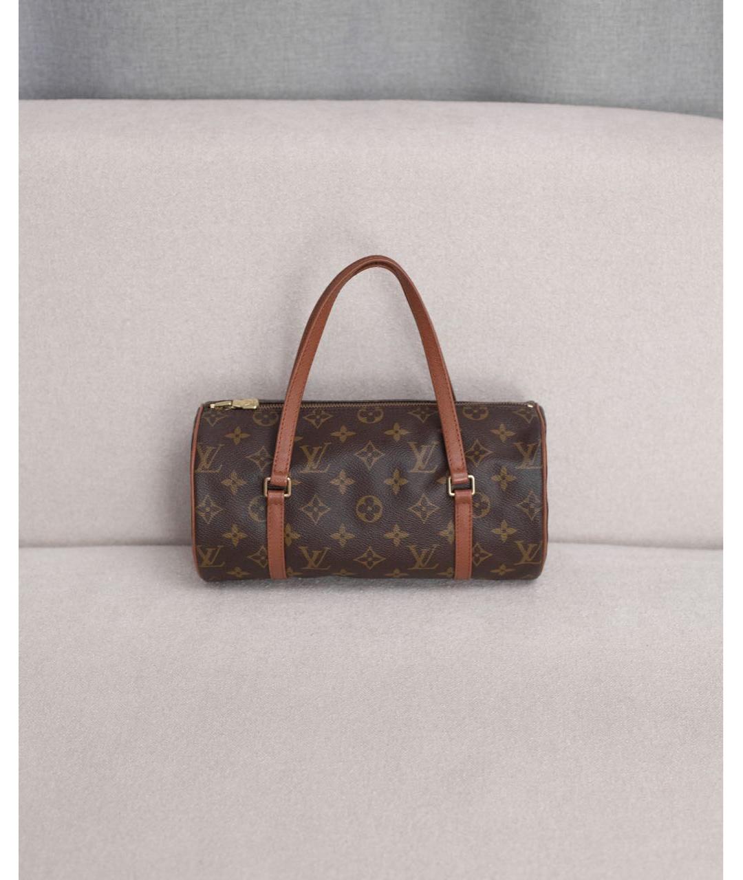 LOUIS VUITTON Коричневая сумка с короткими ручками из канвы, фото 9