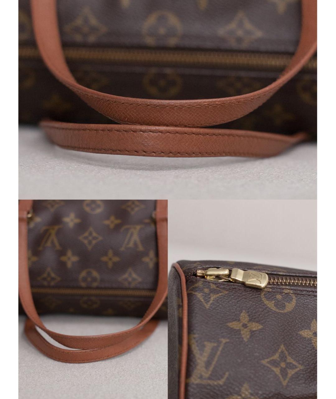 LOUIS VUITTON Коричневая сумка с короткими ручками из канвы, фото 7