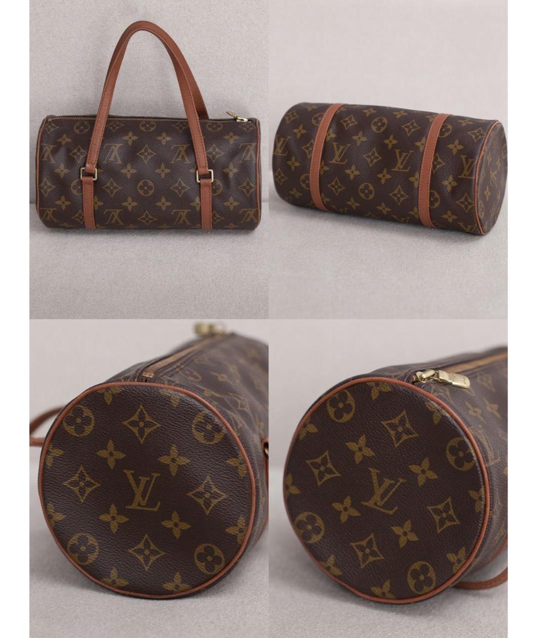 LOUIS VUITTON Коричневая сумка с короткими ручками из канвы, фото 6