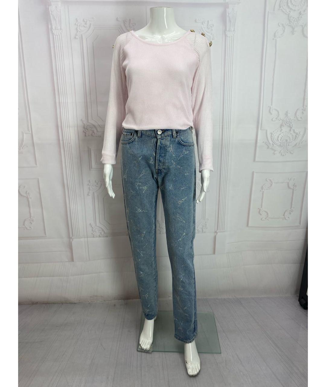 BALENCIAGA Голубые хлопковые прямые джинсы, фото 7