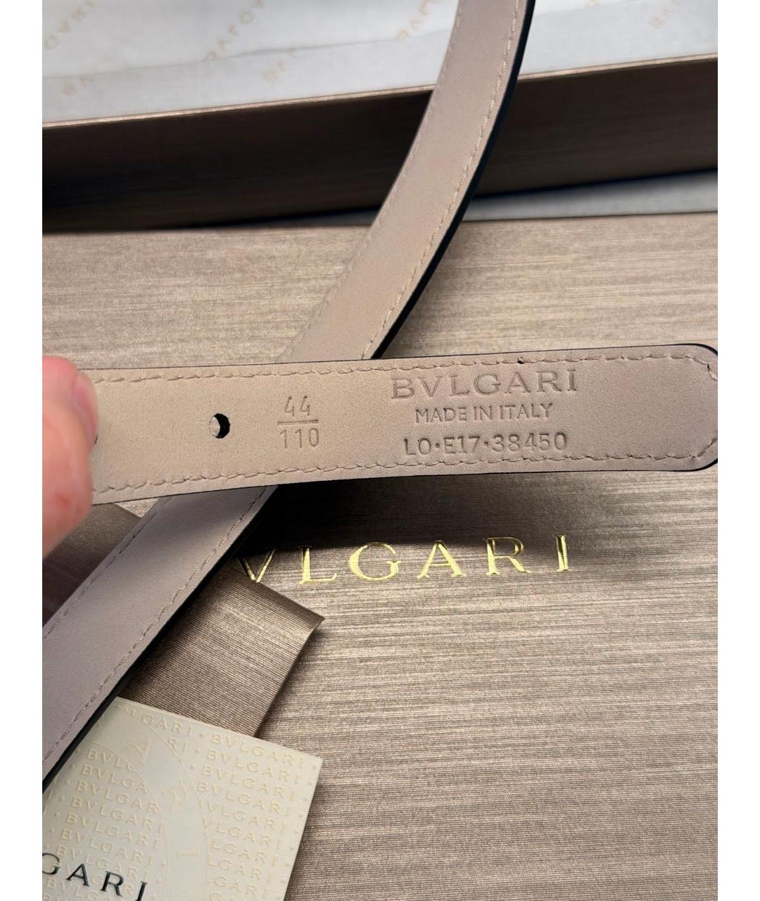 BVLGARI Черный кожаный ремень, фото 3