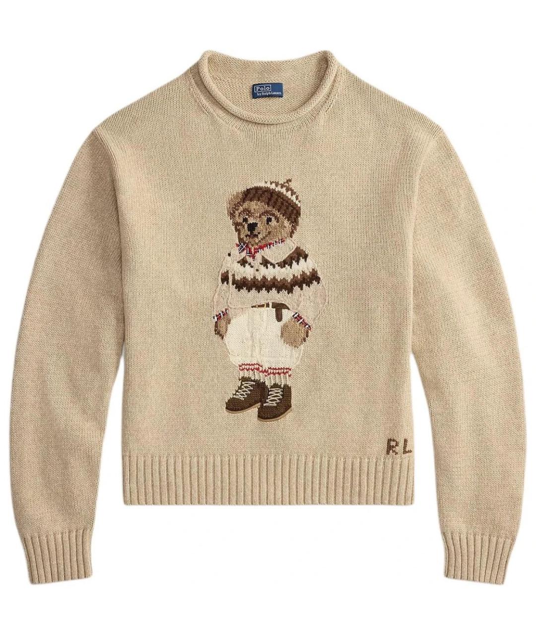 POLO RALPH LAUREN Бежевый хлопковый джемпер / свитер, фото 1