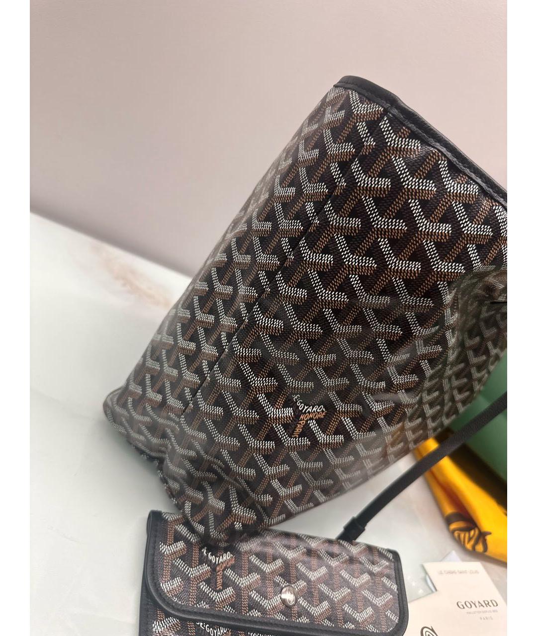 GOYARD Черная кожаная сумка тоут, фото 5