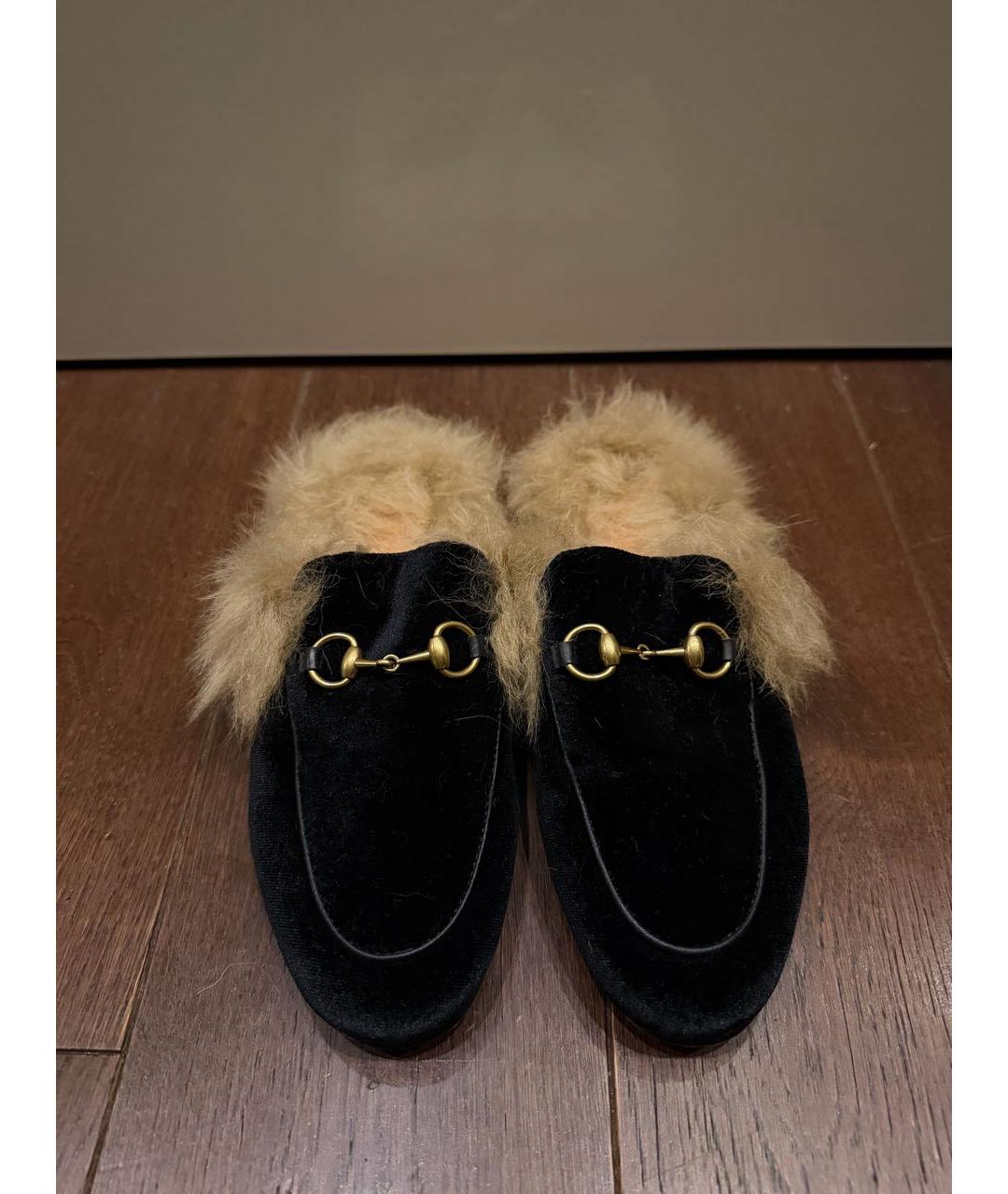 GUCCI Черные бархатные мюли, фото 2