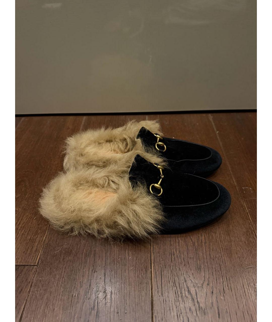 GUCCI Черные бархатные мюли, фото 6