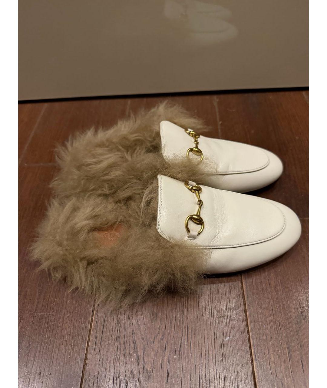 GUCCI Белые кожаные мюли, фото 7