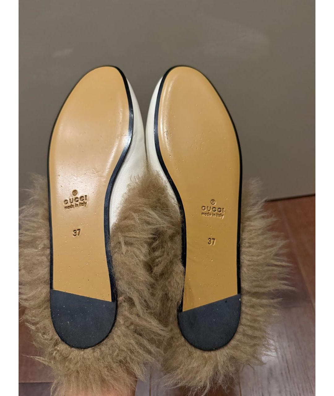 GUCCI Белые кожаные мюли, фото 5