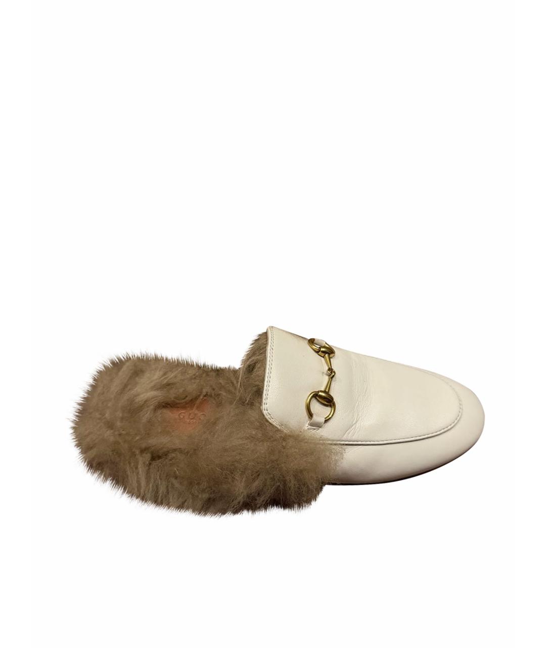 GUCCI Белые кожаные мюли, фото 8