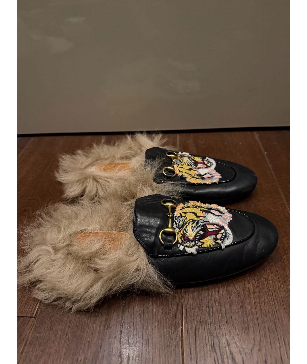 GUCCI Черные кожаные мюли, фото 6