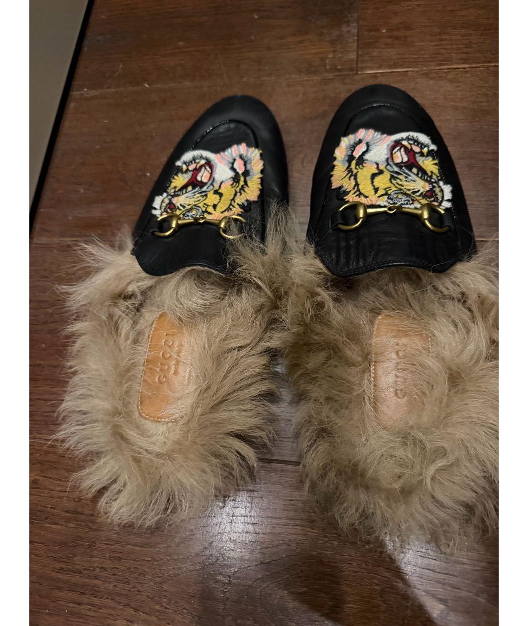 GUCCI Черные кожаные мюли, фото 3