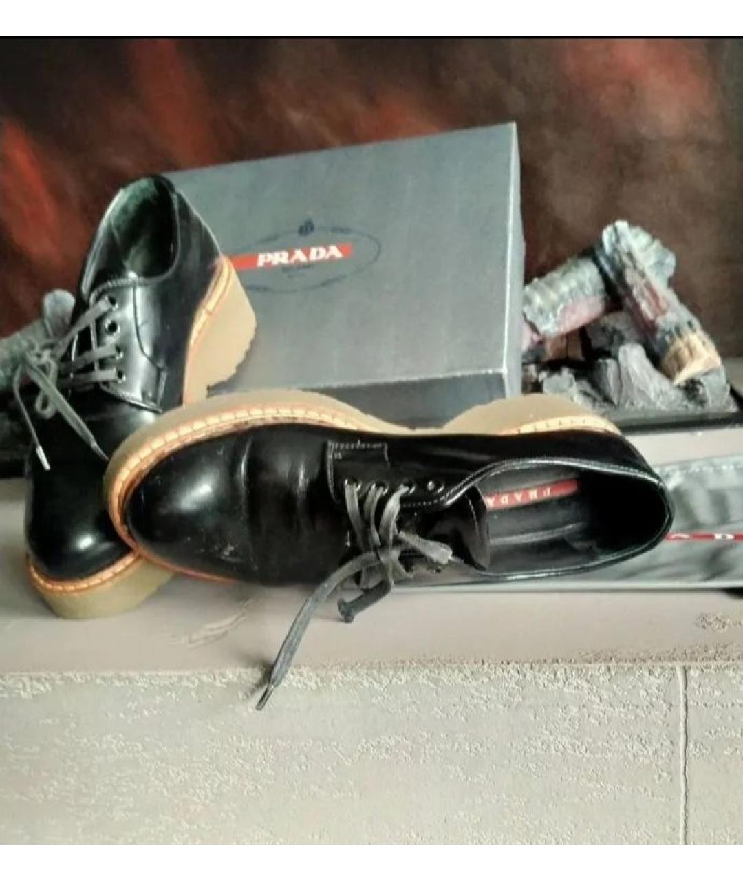 PRADA Черные кожаные туфли, фото 3