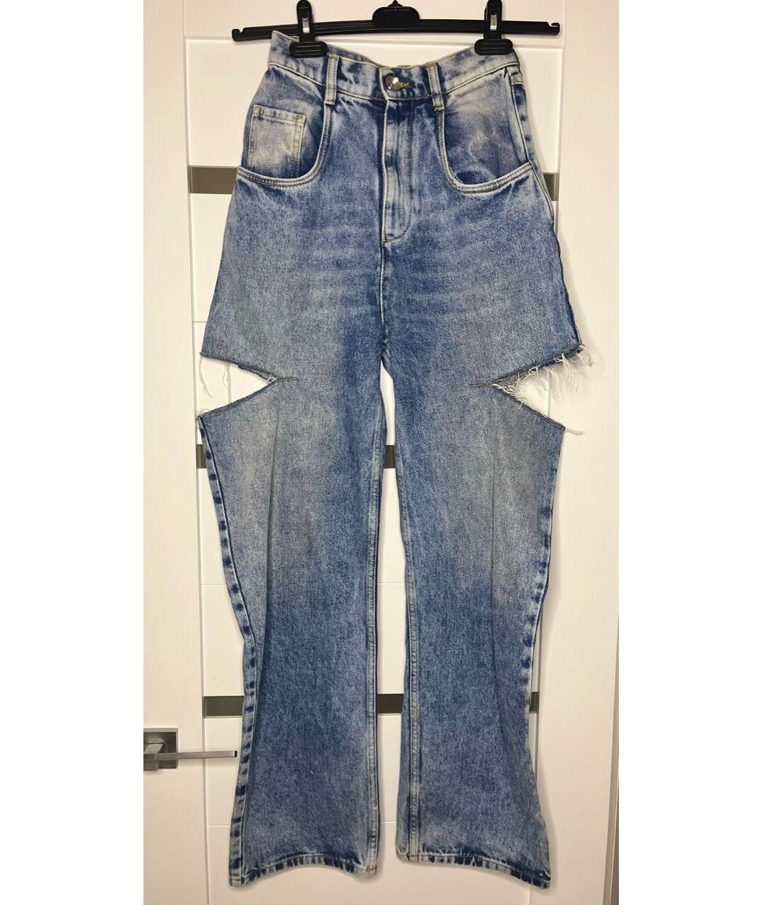 MAISON MARGIELA Белые хлопковые прямые джинсы, фото 6
