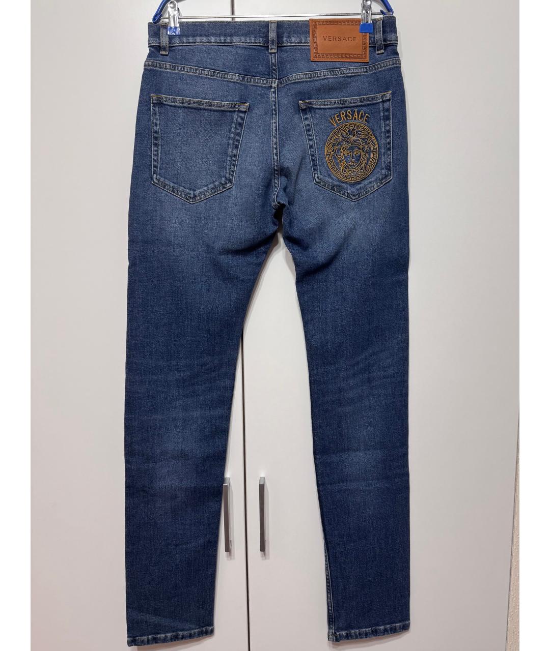 VERSACE Синие хлопковые джинсы скинни, фото 2