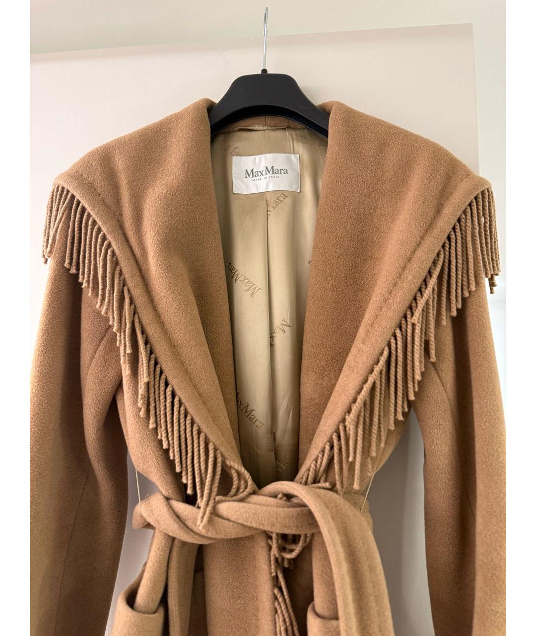 MAX MARA Бежевое шерстяное пальто, фото 4