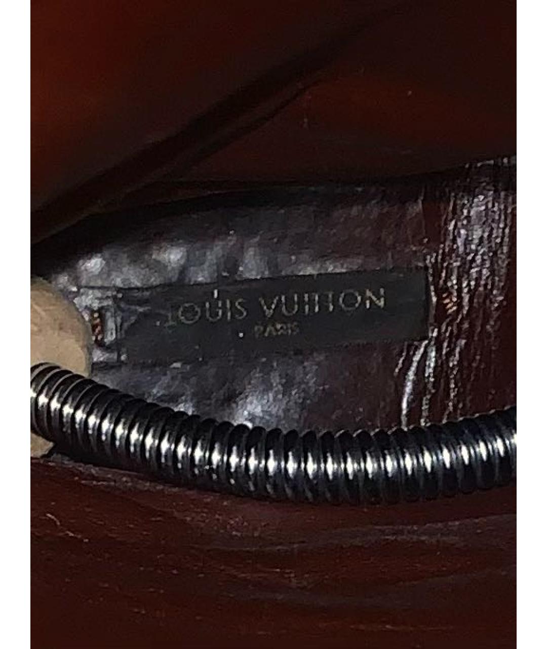 LOUIS VUITTON Коричневые кожаные сапоги, фото 7