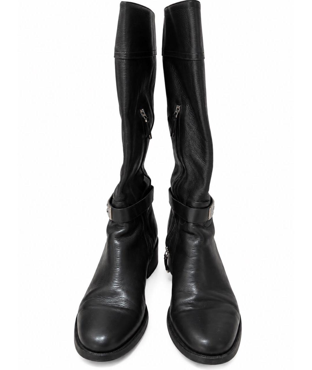 RALPH LAUREN Черные кожаные сапоги, фото 2