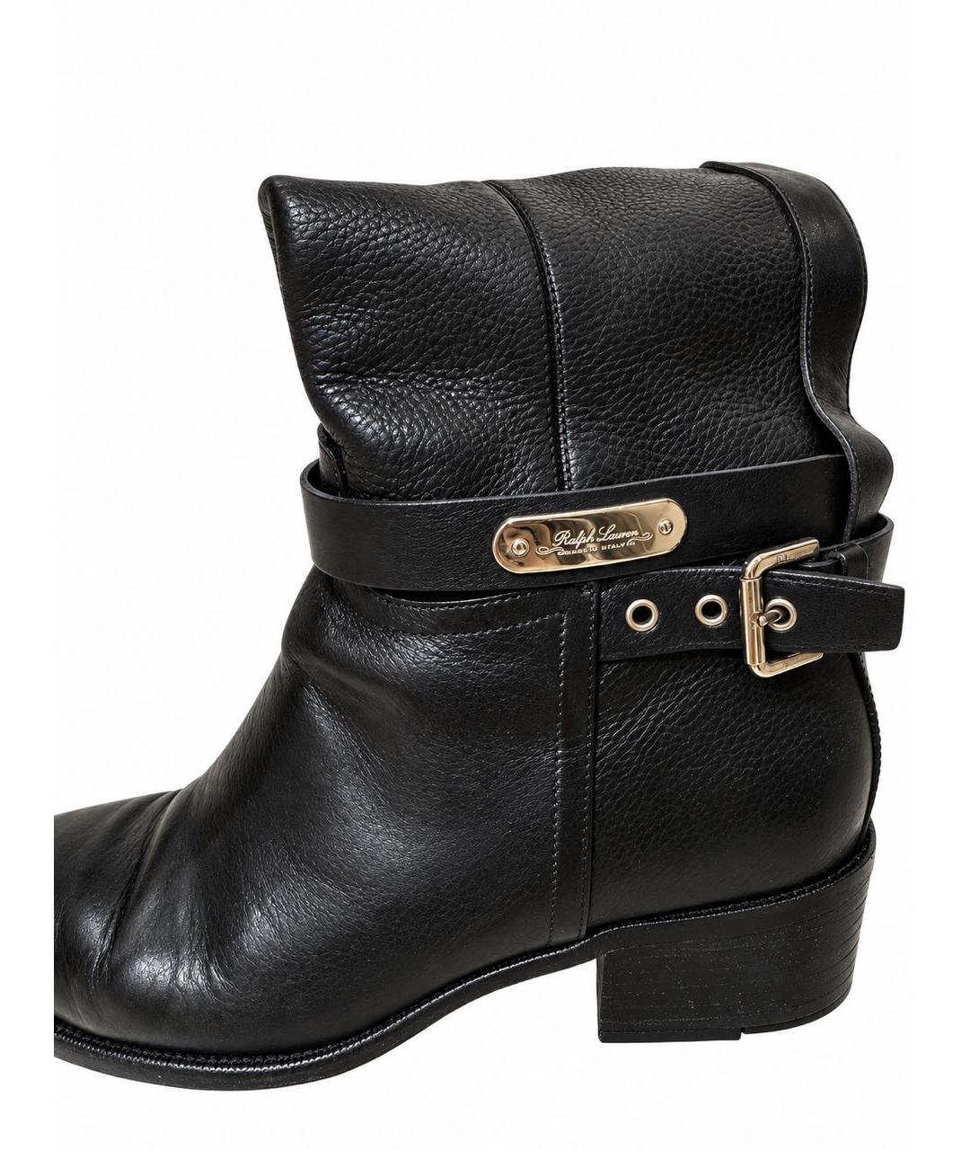 RALPH LAUREN Черные кожаные сапоги, фото 6