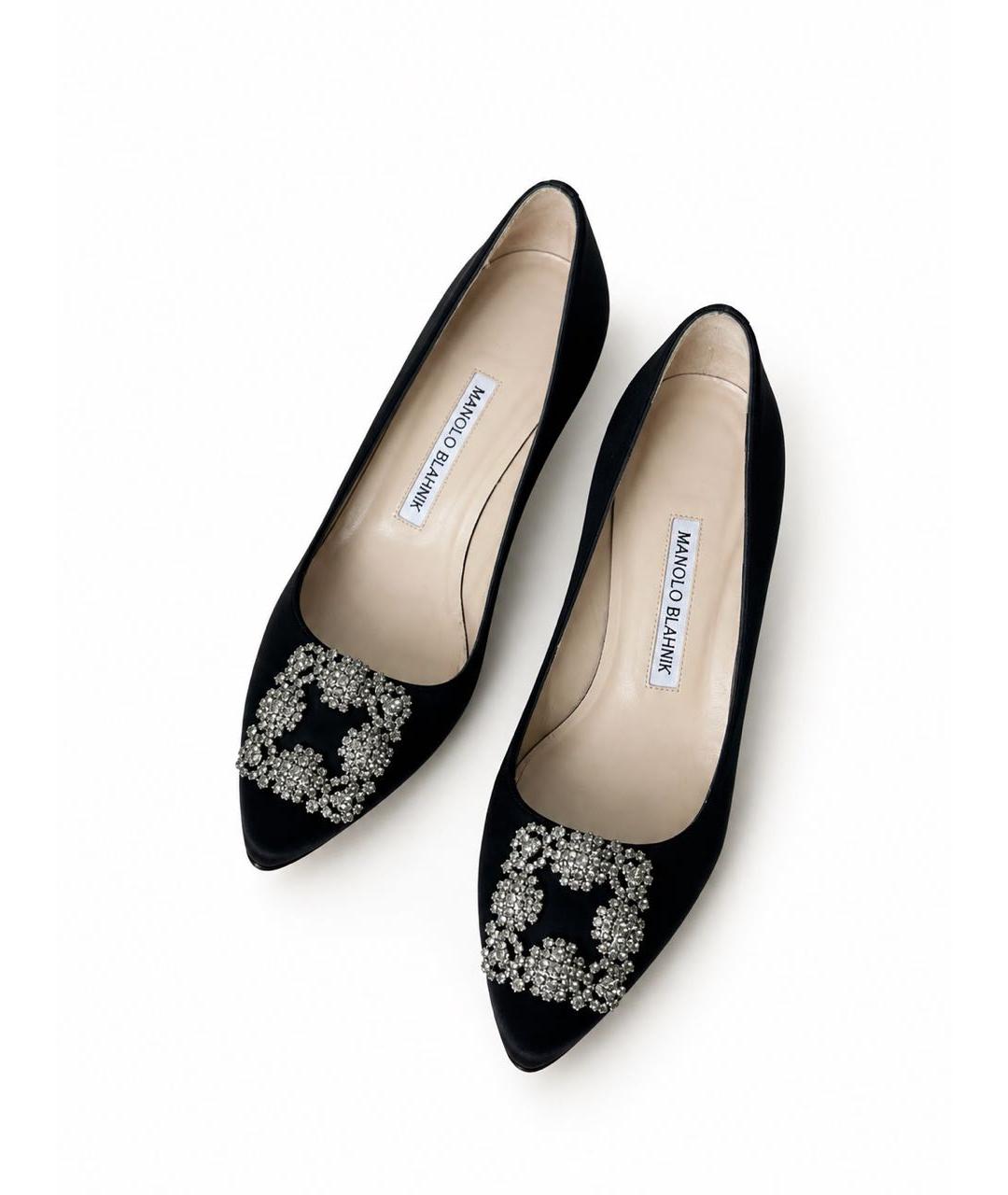 MANOLO BLAHNIK Черные текстильные туфли, фото 2