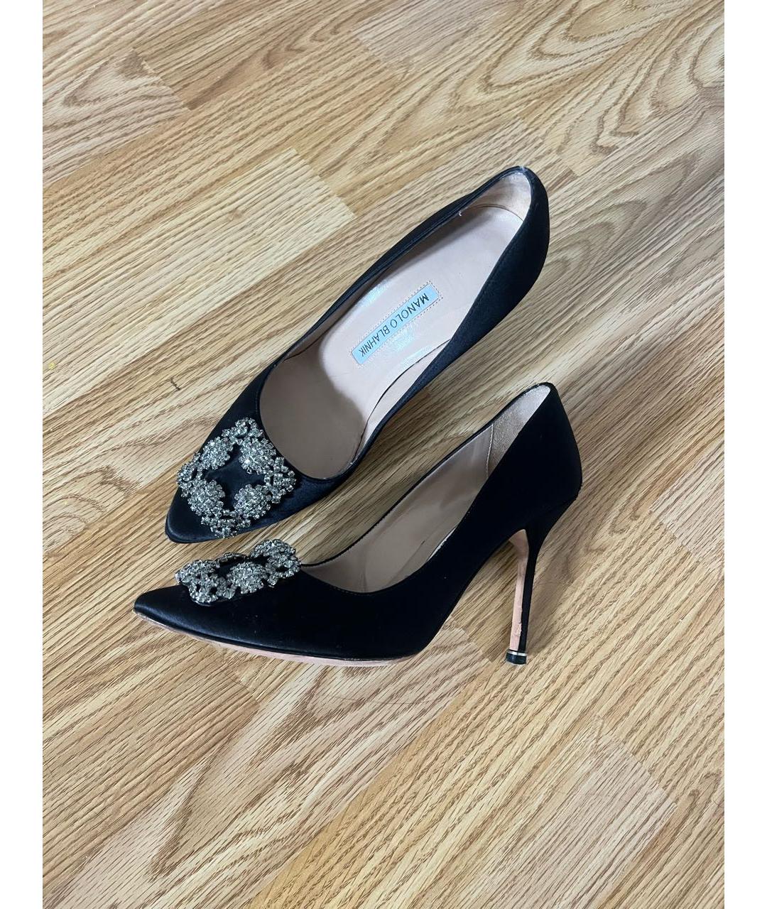 MANOLO BLAHNIK Черные текстильные туфли, фото 4