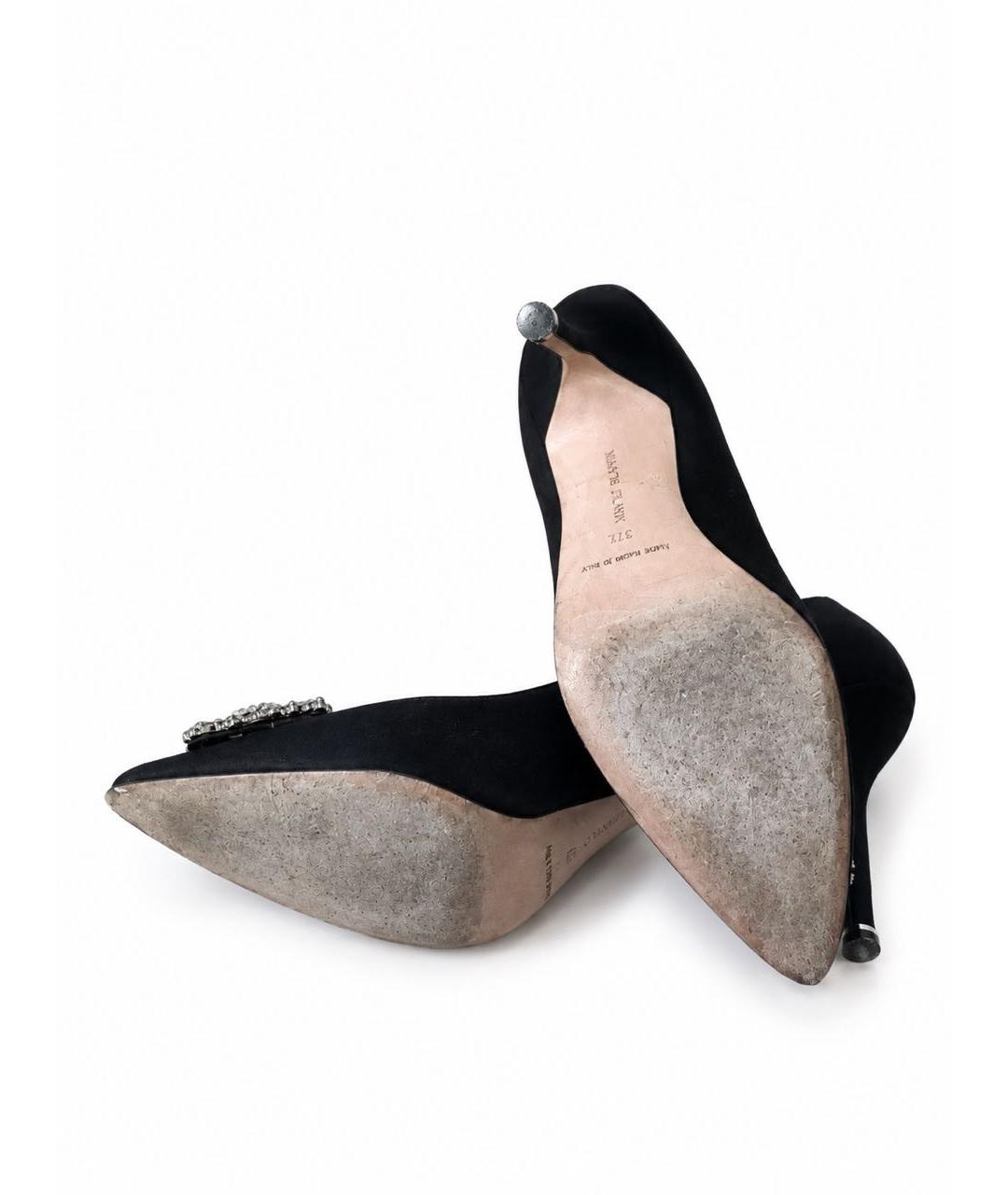 MANOLO BLAHNIK Черные текстильные туфли, фото 3