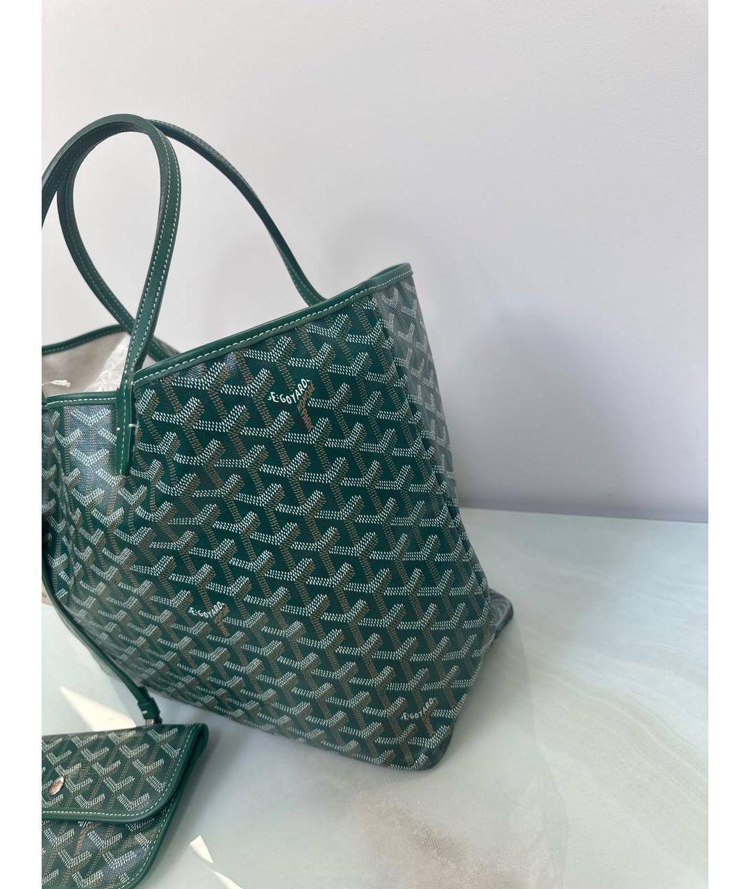 GOYARD Зеленая кожаная сумка на плечо, фото 4