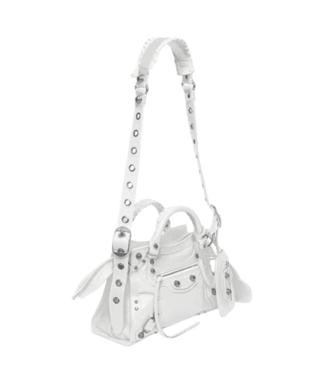 BALENCIAGA Белая кожаная сумка через плечо, фото 2