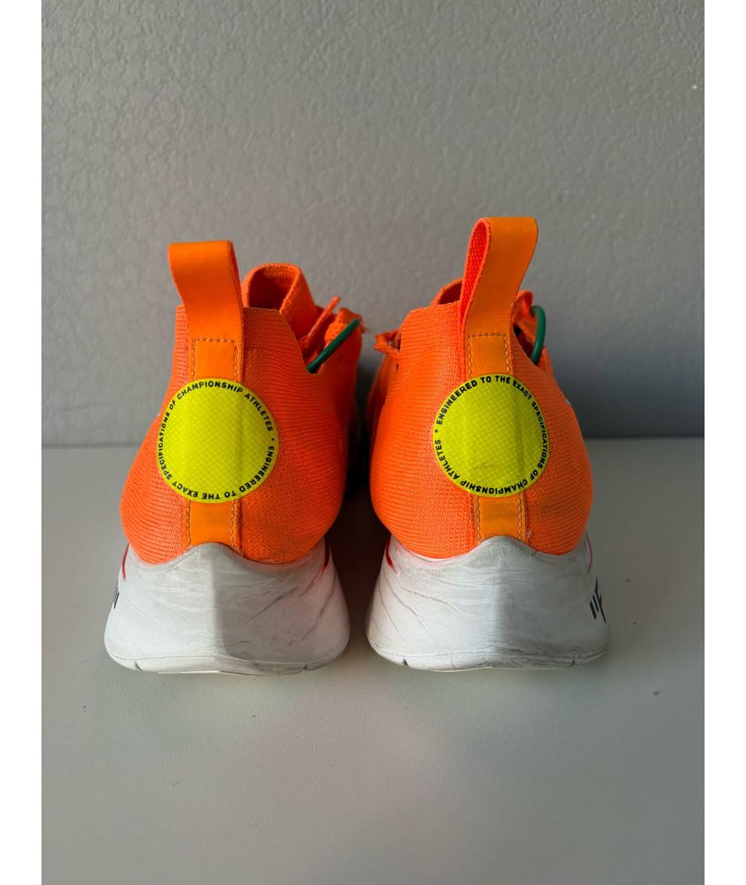 NIKE X OFF-WHITE Оранжевые текстильные низкие кроссовки / кеды, фото 5