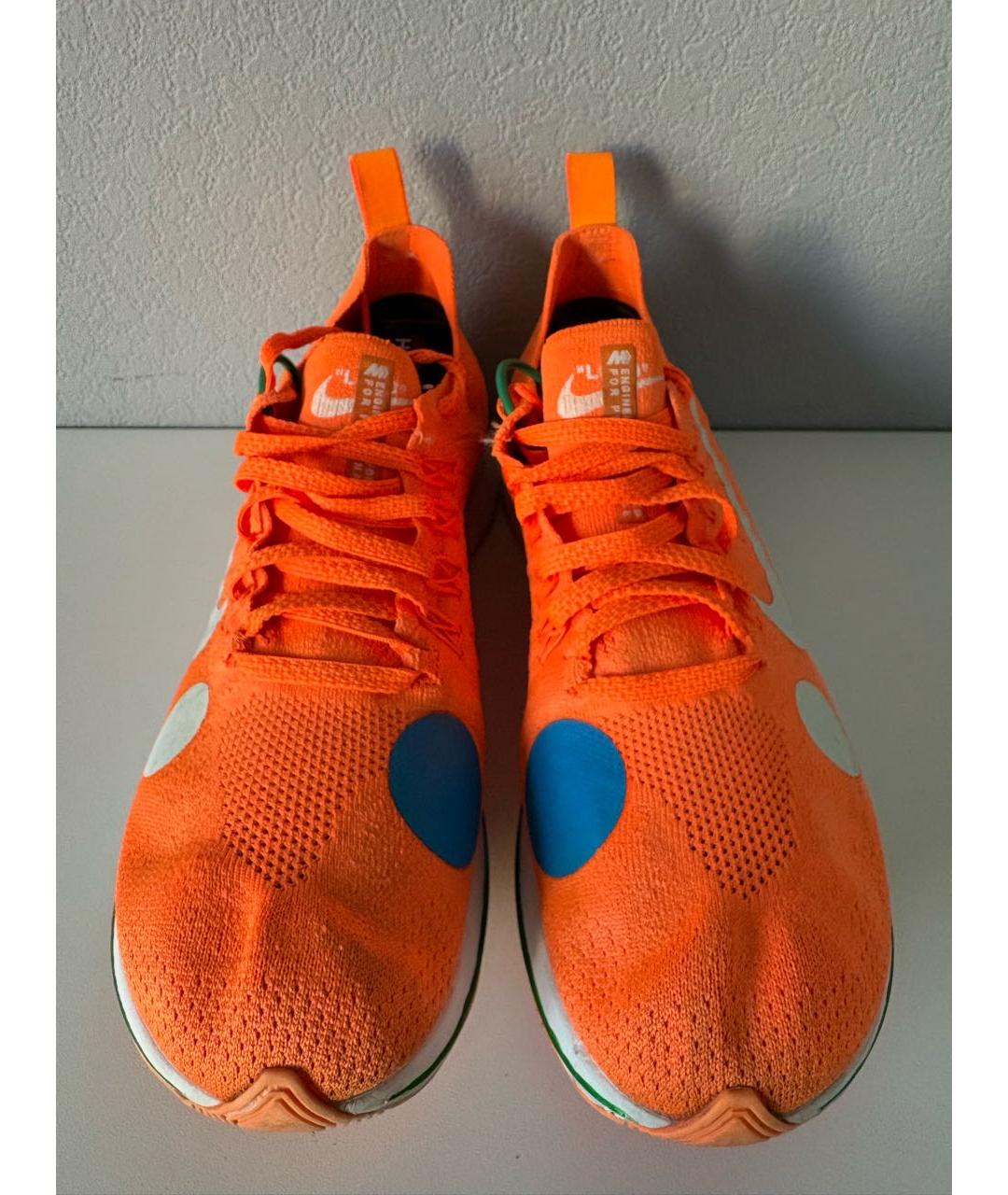 NIKE X OFF-WHITE Оранжевые текстильные низкие кроссовки / кеды, фото 4