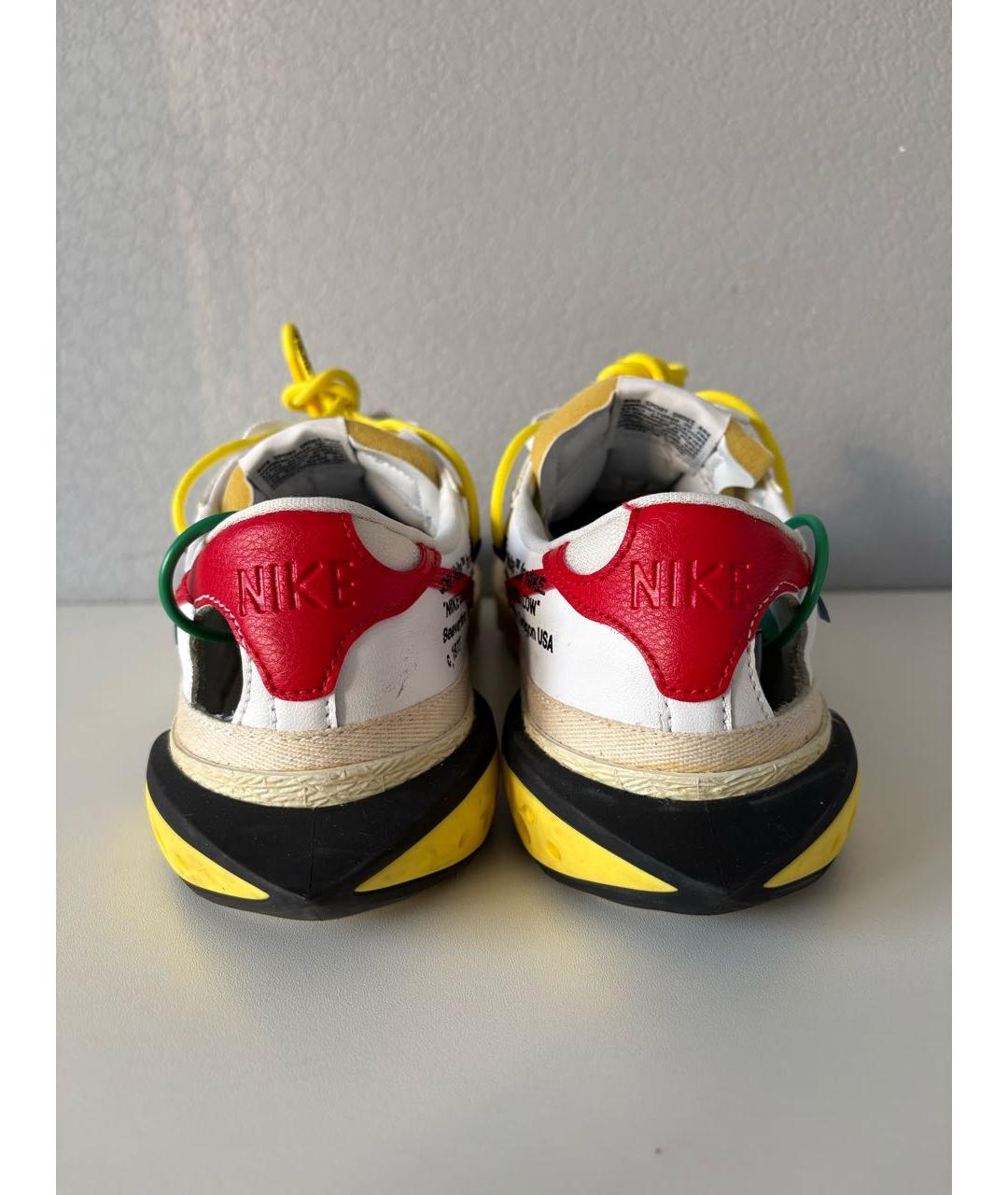NIKE X OFF-WHITE Белые кожаные низкие кроссовки / кеды, фото 6