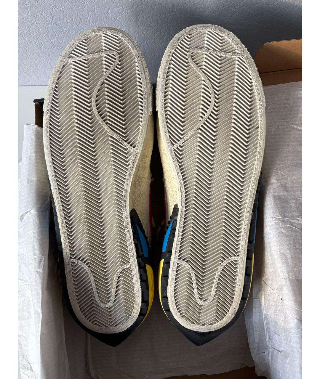 NIKE X OFF-WHITE Белые кожаные низкие кроссовки / кеды, фото 7
