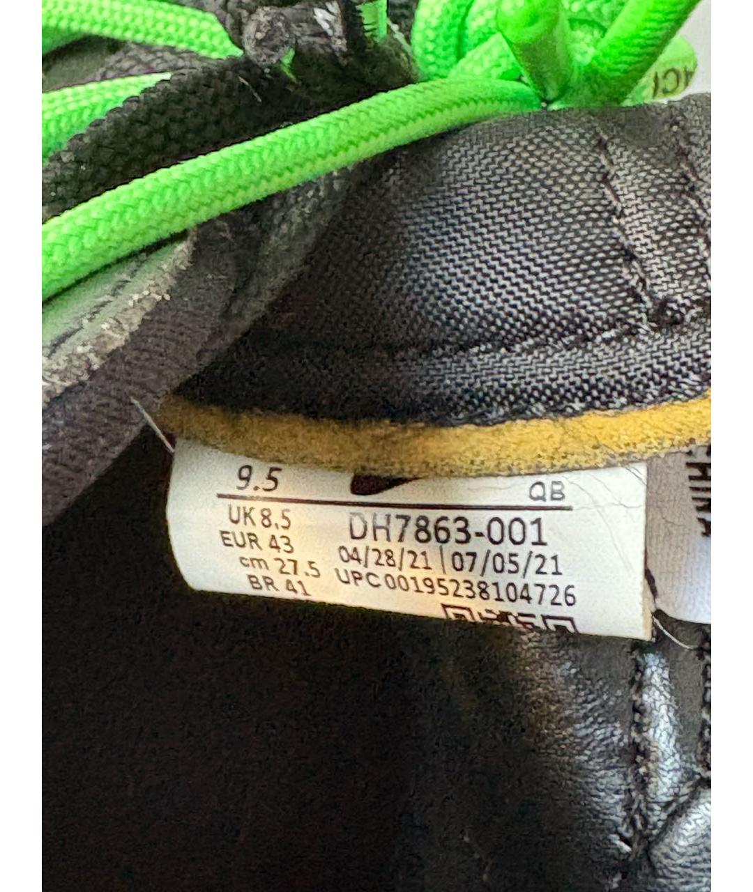 NIKE X OFF-WHITE Черные кожаные низкие кроссовки / кеды, фото 8