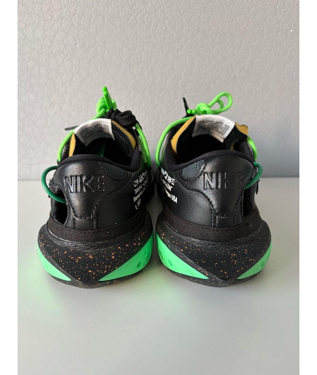 NIKE X OFF-WHITE Черные кожаные низкие кроссовки / кеды, фото 6