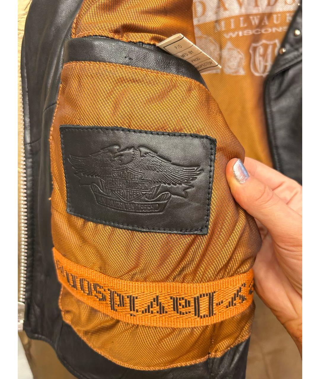 Harley Davidson Черная кожаная куртка, фото 5