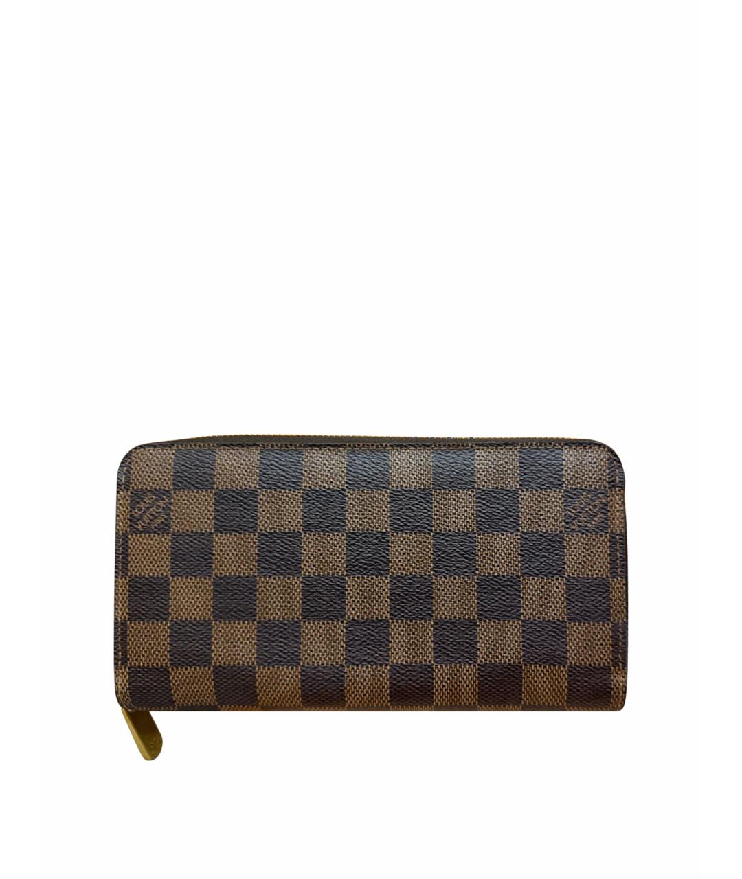 LOUIS VUITTON Коричневый кожаный кошелек, фото 1