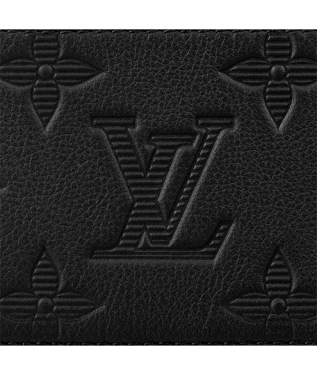 LOUIS VUITTON Черный кожаный кардхолдер, фото 5