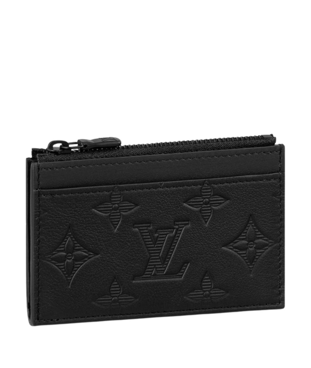 LOUIS VUITTON Черный кожаный кардхолдер, фото 1