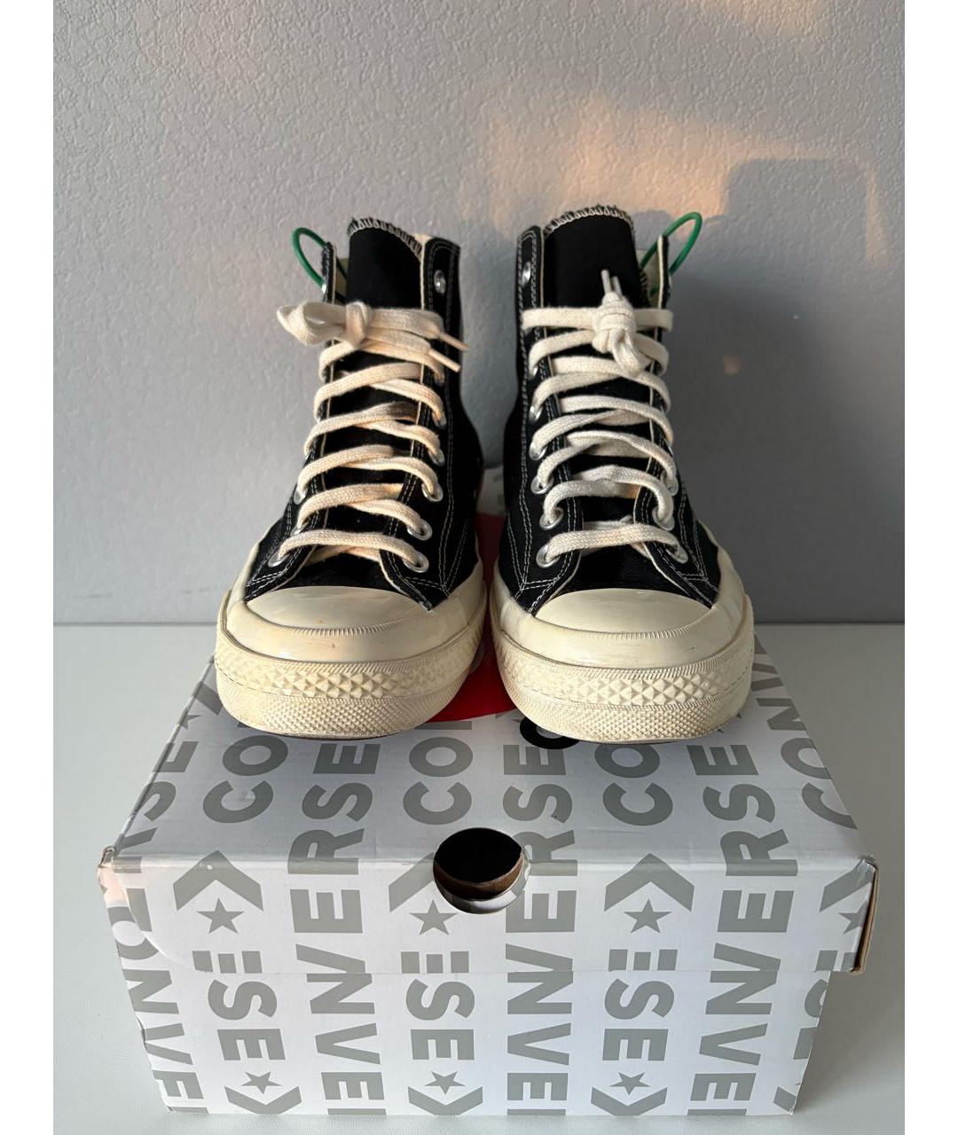 COMME DES GARÇONS PLAY Черные текстильные высокие кроссовки / кеды, фото 5