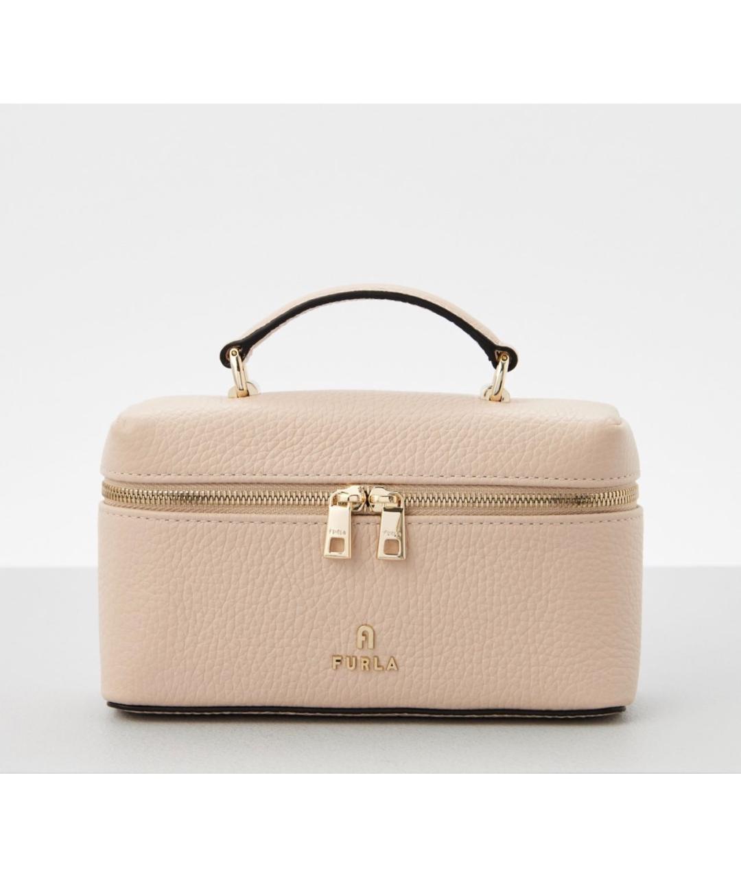 FURLA Бежевая кожаная сумка через плечо, фото 6