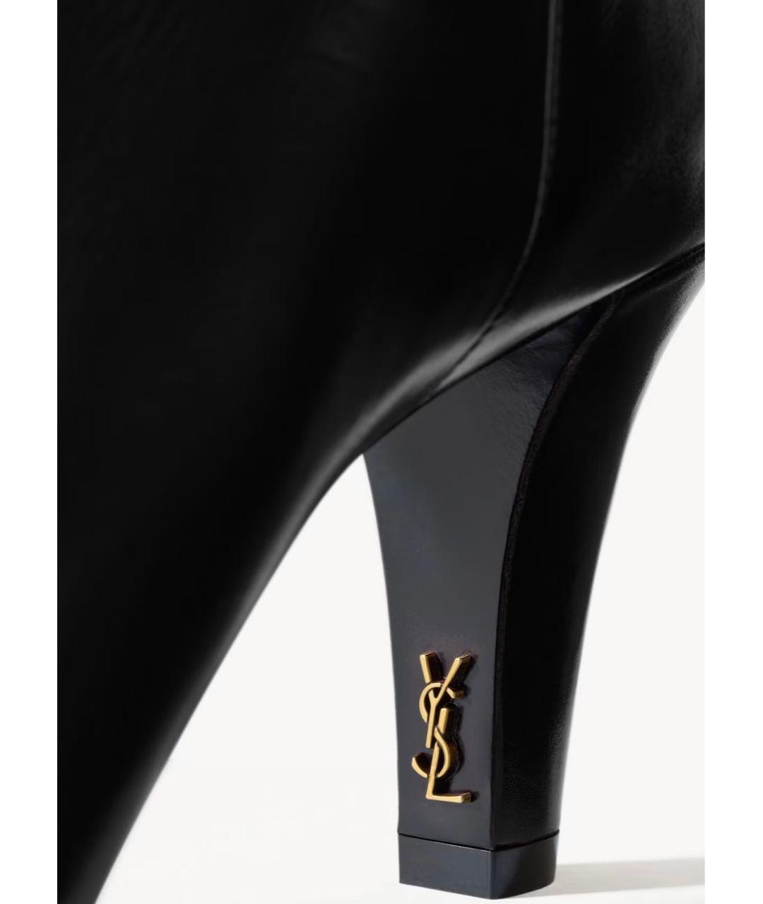 SAINT LAURENT Черные кожаные сапоги, фото 5