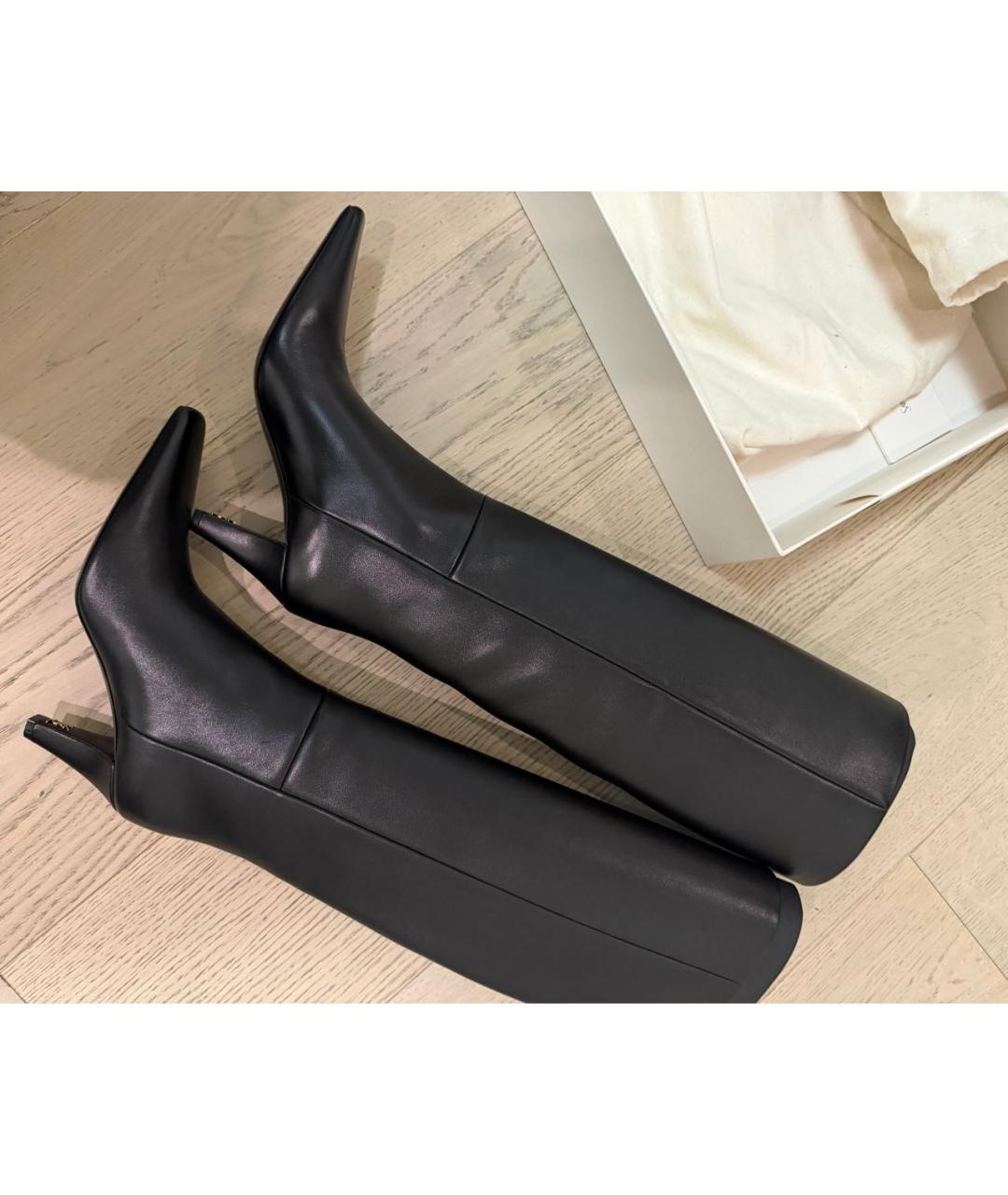 SAINT LAURENT Черные кожаные сапоги, фото 6
