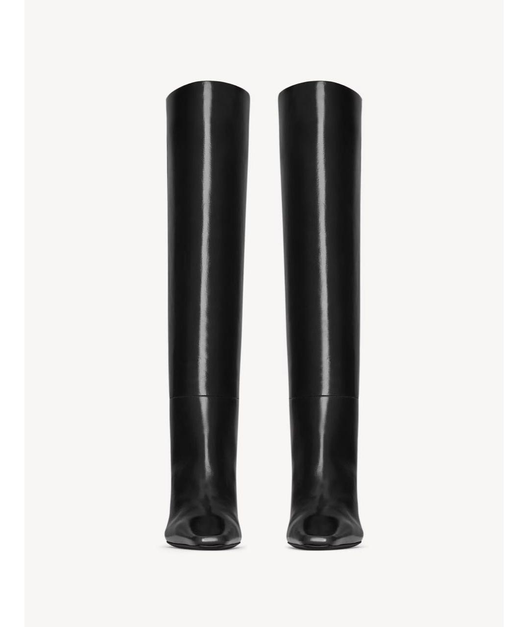 SAINT LAURENT Черные кожаные сапоги, фото 2