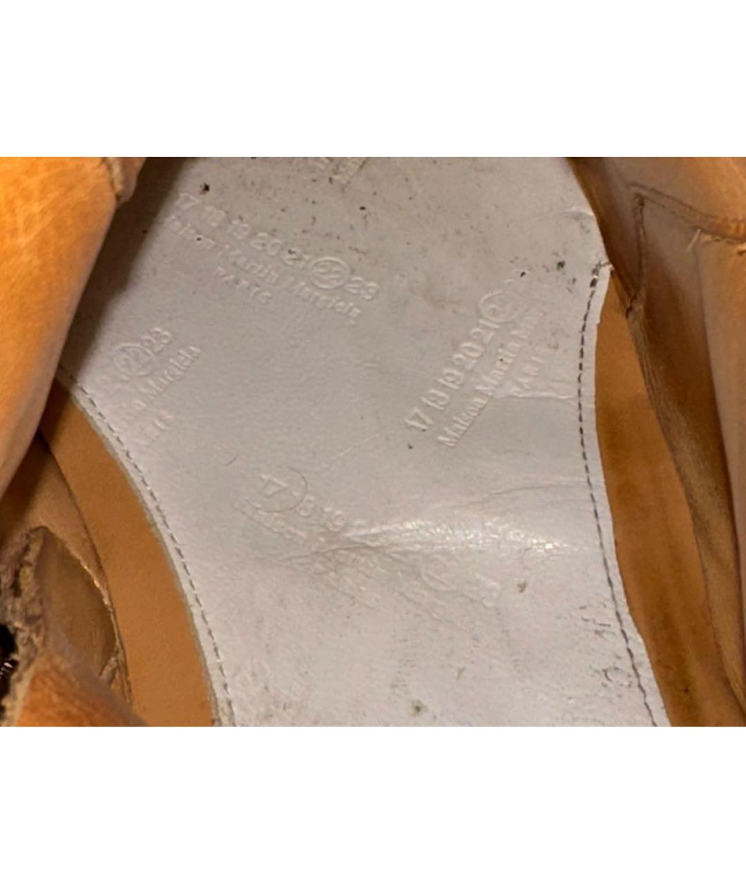 MAISON MARGIELA Коричневые кожаные высокие ботинки, фото 6